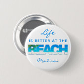 Benutzerdefinierter Text BEACH Button (Vorne & Hinten)