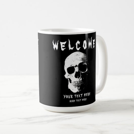 Benutzerdefinierter Text Beängstigender Horror Fur Kaffeetasse (VorderseiteRechts)