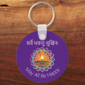 Benutzerdefinierter Text Beautiful Diwali Schlüsselanhänger (Rückseite)