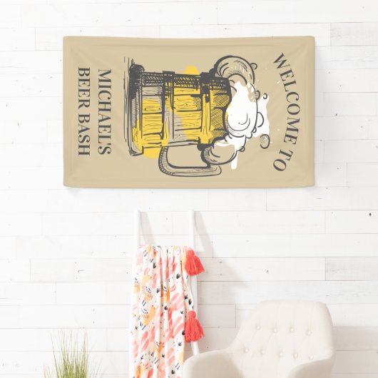 Benutzerdefinierter Text Beer Ilustration Banner (Insitu)