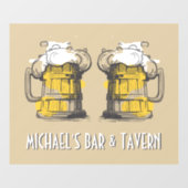 Benutzerdefinierter Text Beer Ilustration Fensteraufkleber (Blatt)