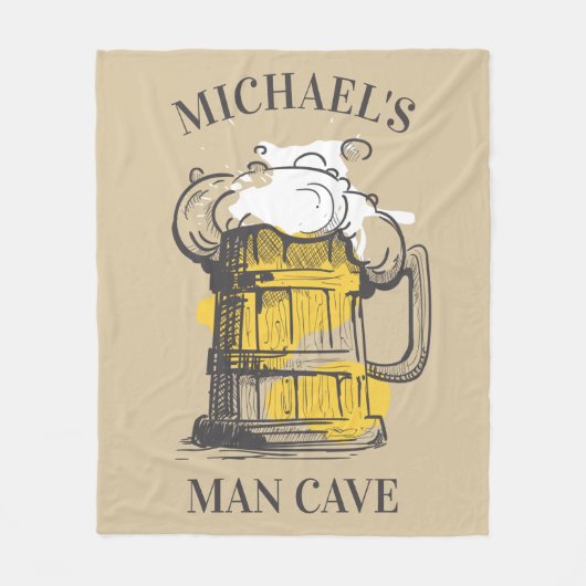 Benutzerdefinierter Text Beer Ilustration Fleecedecke (Vorderseite)