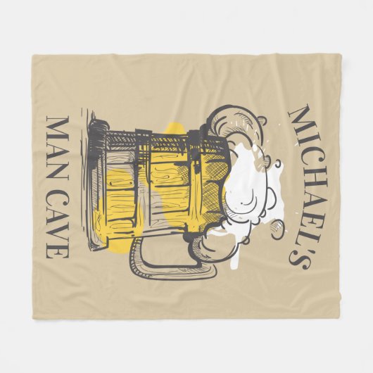Benutzerdefinierter Text Beer Ilustration Fleecedecke (Vorderseite (Horizontal))