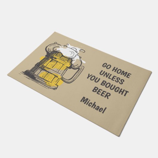 Benutzerdefinierter Text Beer Ilustration Fußmatte (Schrägansicht)