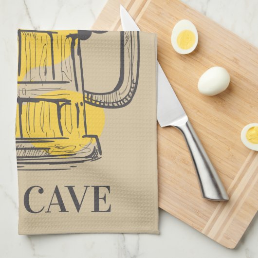 Benutzerdefinierter Text Beer Ilustration Geschirrtuch (Viertel Falte)