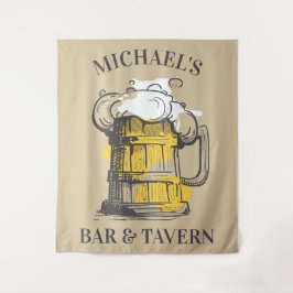 Benutzerdefinierter Text Beer Ilustration Wandteppich