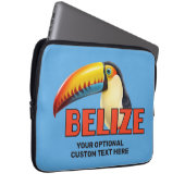 Benutzerdefinierter Text BELIZE Toucan Laptopschutzhülle (Vorne Rechts)