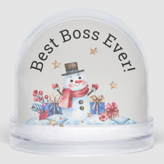 Benutzerdefinierter Text, Bester Boss Wasserfarbe  Schneekugeln (Vorderseite)
