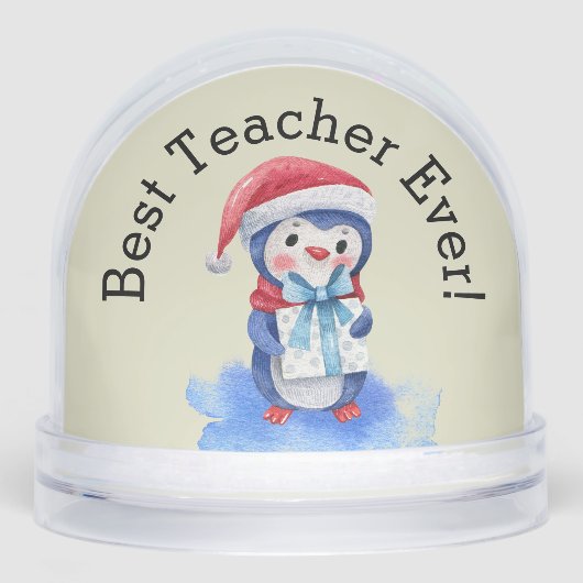 Benutzerdefinierter Text, Bester Lehrer Wasserfarb Schneekugeln (Vorderseite)