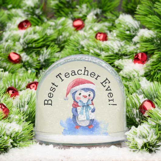 Benutzerdefinierter Text, Bester Lehrer Wasserfarb Schneekugeln (Weihnachten)
