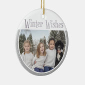 Benutzerdefinierter Text/Bilder Winterschnee-Imita Keramik Ornament (Rechts)