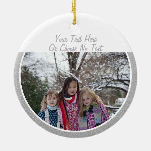 Benutzerdefinierter Text/Bilder Winterschnee-Imita Keramik Ornament (Hinten)