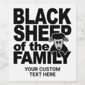 Benutzerdefinierter Text "Black Sheep" Weinetikett (Einzelnes Label)