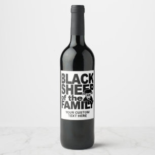Benutzerdefinierter Text "Black Sheep" Weinetikett