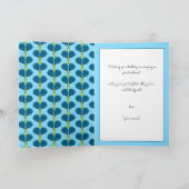 Benutzerdefinierter Text, blaue Padel-Geburtstagsk Karte (Innenseite)