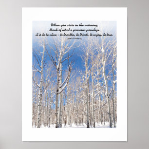 Benutzerdefinierter Text Blaue Sky Towering Espen Poster