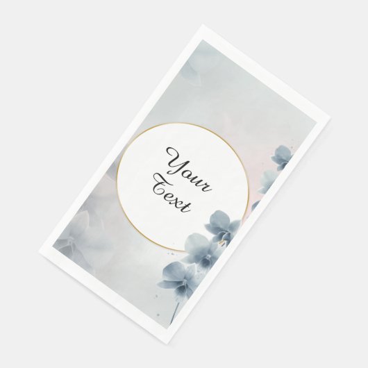 Benutzerdefinierter Text - Blauer Blumen Personali Serviette (Ecke)