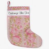 Benutzerdefinierter Text / Blush-Metallischer Glit Kleiner Weihnachtsstrumpf (Vorderseite)