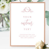 Benutzerdefinierter Text, Blush-Pink-Monogramm-Hoc Poster