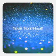Benutzerdefinierter Text - Bokeh-Glitzer - Blau