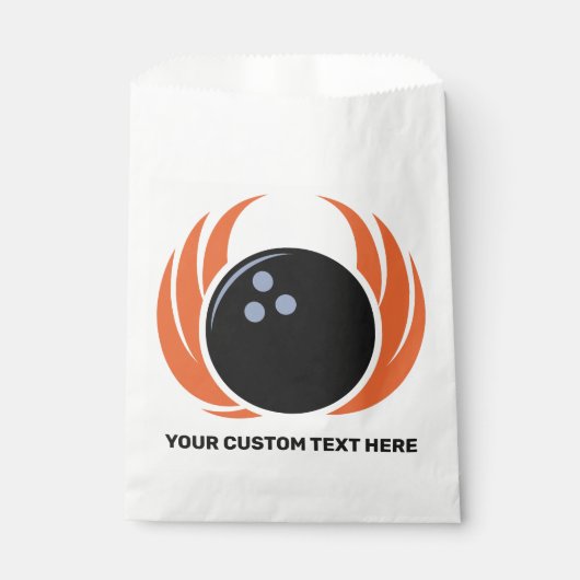 Benutzerdefinierter Text-Bowling mit Flammen Geschenktütchen (Vorderseite)