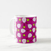 🎾 Benutzerdefinierter Text, Braut für Padel Power Kaffeetasse (Vorderseite Links)