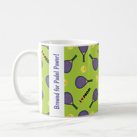 🎾 Benutzerdefinierter Text, Braut für Padel Power Kaffeetasse (Links)