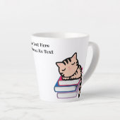 Benutzerdefinierter Text/ Buch Lover Cat Lover Kaw Milchtasse (Rechte Ecke)