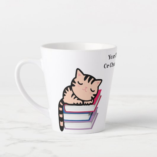 Benutzerdefinierter Text/ Buch Lover Cat Lover Kaw Milchtasse (Links)