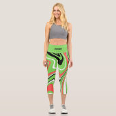 Benutzerdefinierter Text bunt Marmoragate l Übung Capri Leggings (Vorderseite)