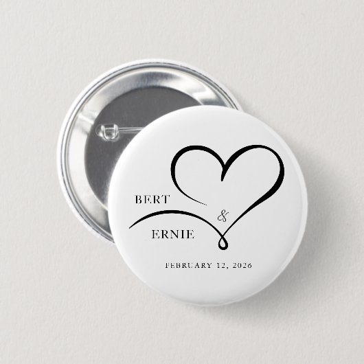 Benutzerdefinierter Text-Button Hochzeitsgeschenk Button (Vorne & Hinten)