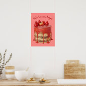 Benutzerdefinierter Text Cake Illustration Poster (Küche)