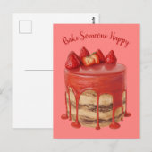 Benutzerdefinierter Text Cake Illustration Postkar Postkarte (Vorne/Hinten)