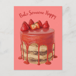 Benutzerdefinierter Text Cake Illustration Postkar Postkarte