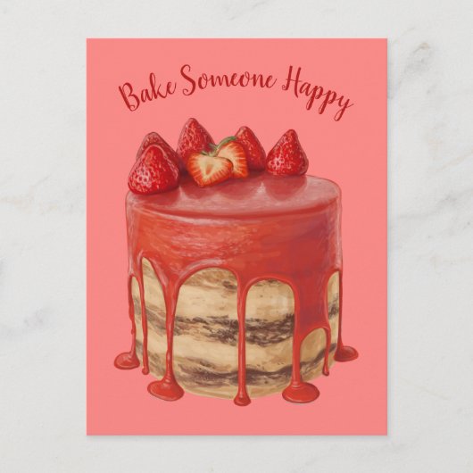Benutzerdefinierter Text Cake Illustration Postkar Postkarte (Vorderseite)
