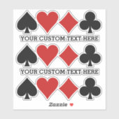 Benutzerdefinierter Text-Card-Player Aufkleber (Blatt)