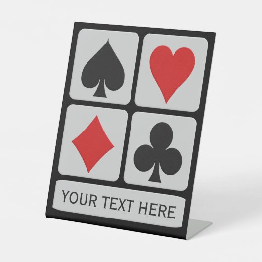 Benutzerdefinierter Text-Card-Player Sockelschild (Vorderseite)