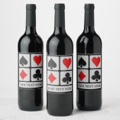 Benutzerdefinierter Text-Card-Player Weinetikett (Flaschen)