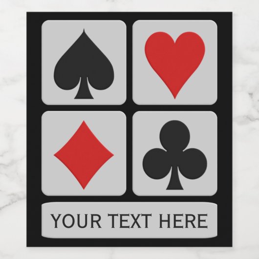 Benutzerdefinierter Text-Card-Player Weinetikett (Einzelnes Label)