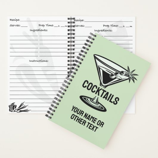 Benutzerdefinierter Text-Cocktail Notizblock (Innen)