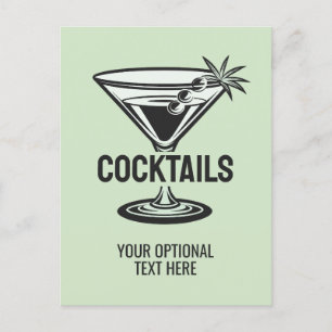 Benutzerdefinierter Text-Cocktail Postkarte