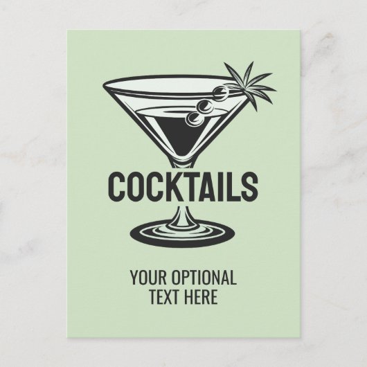 Benutzerdefinierter Text-Cocktail Postkarte (Vorderseite)