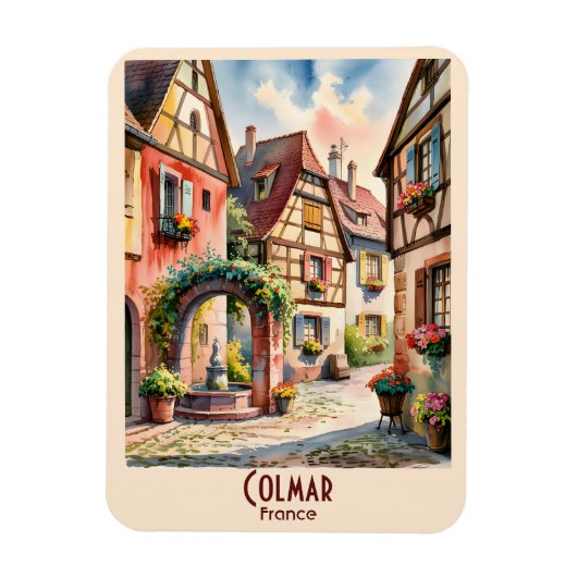 Benutzerdefinierter Text Colmar Elsass Frankreich Magnet (Vertikal)
