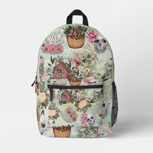 Benutzerdefinierter Text cool handgezeichnet Vinta Bedruckter Rucksack (Vorderseite)