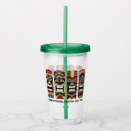 Benutzerdefinierter Text Cool Tiki Totems Tumblers Acryltrinkbecher