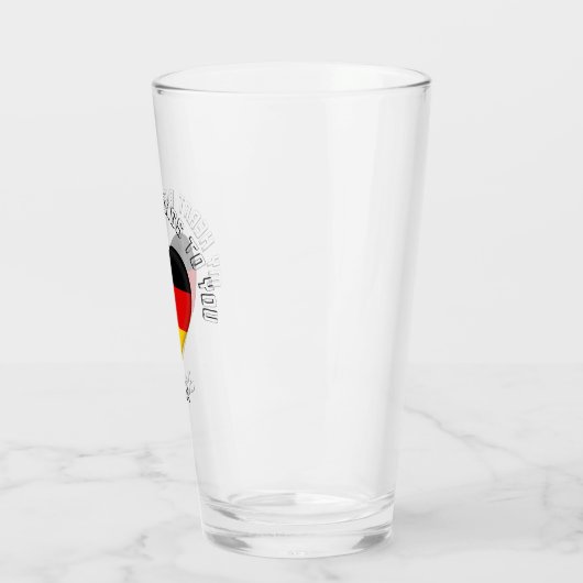 Benutzerdefinierter Text Das deutsche Flag-Herz Glas (Links)