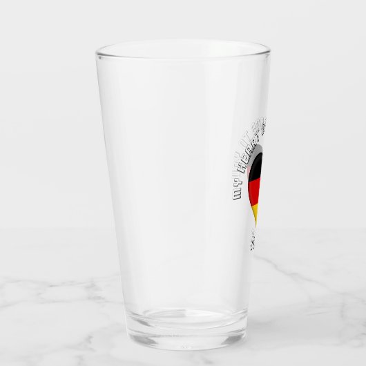 Benutzerdefinierter Text Das deutsche Flag-Herz Glas (Rechts)