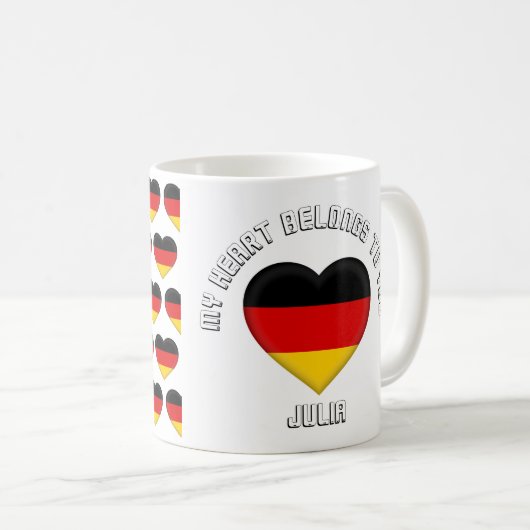 Benutzerdefinierter Text Das deutsche Flag-Muster Kaffeetasse (VorderseiteRechts)