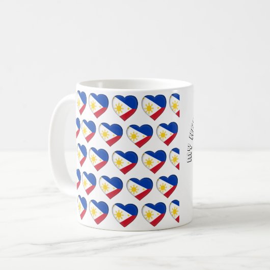 Benutzerdefinierter Text Das philippinische Flag-M Kaffeetasse (Vorderseite Links)