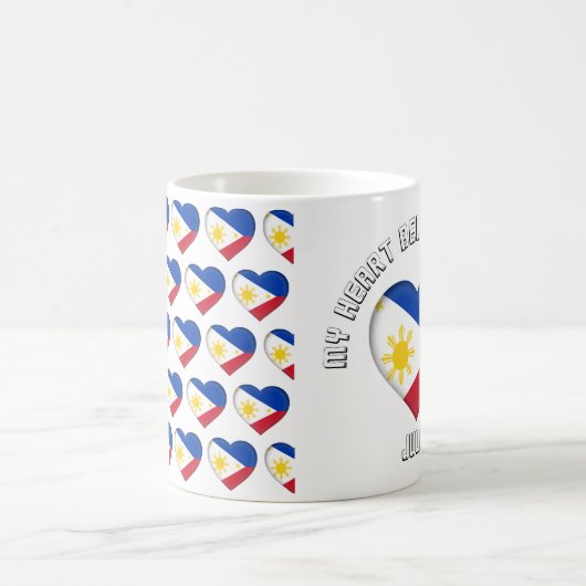 Benutzerdefinierter Text Das philippinische Flag-M Kaffeetasse (Mittel)